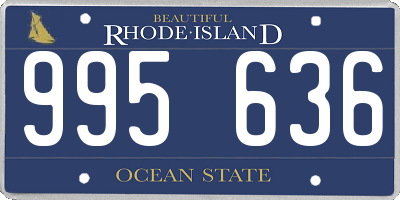 RI license plate 995636