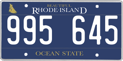 RI license plate 995645