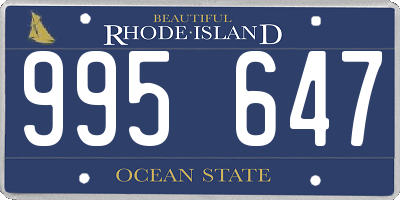 RI license plate 995647