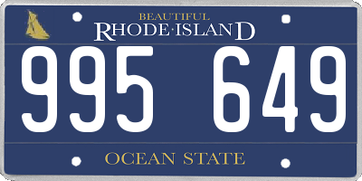 RI license plate 995649