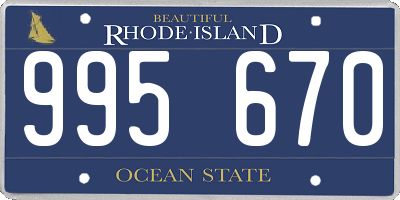 RI license plate 995670