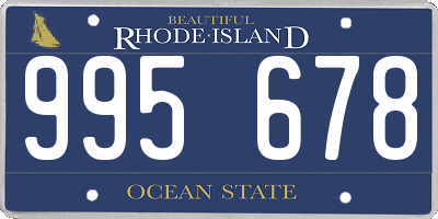 RI license plate 995678