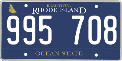 RI license plate 995708