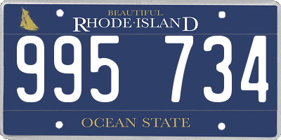 RI license plate 995734