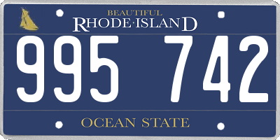 RI license plate 995742