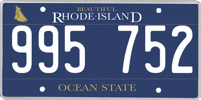 RI license plate 995752