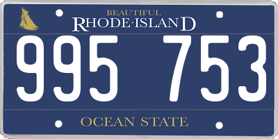 RI license plate 995753