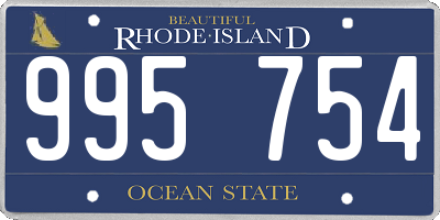 RI license plate 995754