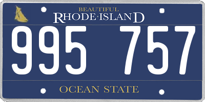 RI license plate 995757