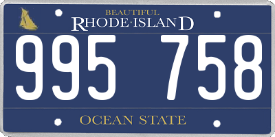 RI license plate 995758