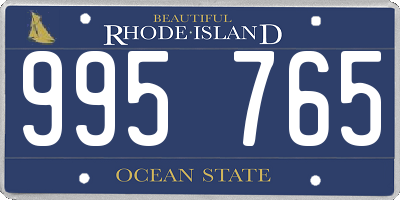 RI license plate 995765