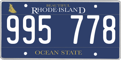 RI license plate 995778