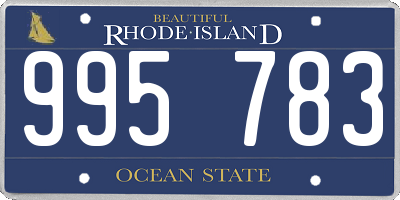 RI license plate 995783