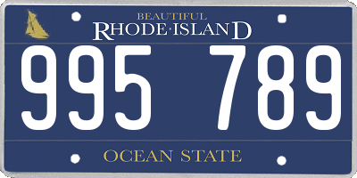 RI license plate 995789