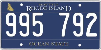 RI license plate 995792