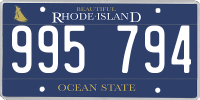 RI license plate 995794