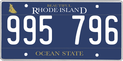 RI license plate 995796