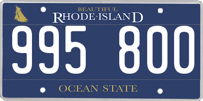 RI license plate 995800