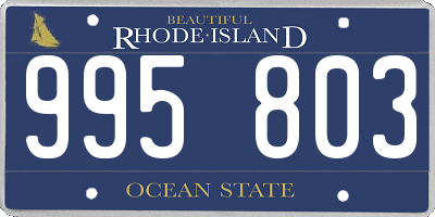 RI license plate 995803