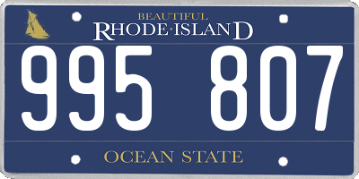 RI license plate 995807