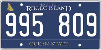 RI license plate 995809