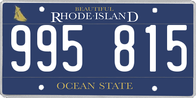 RI license plate 995815