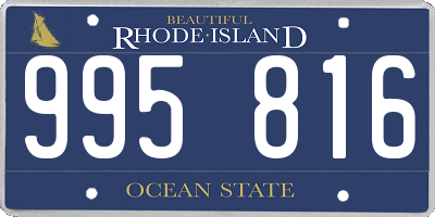 RI license plate 995816