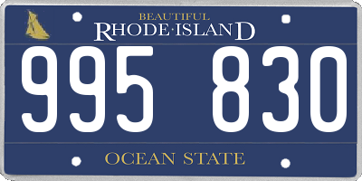 RI license plate 995830