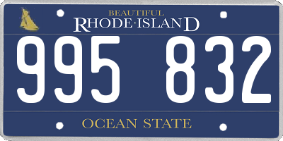 RI license plate 995832