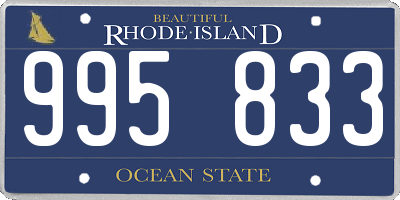 RI license plate 995833