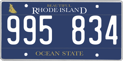 RI license plate 995834