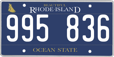 RI license plate 995836