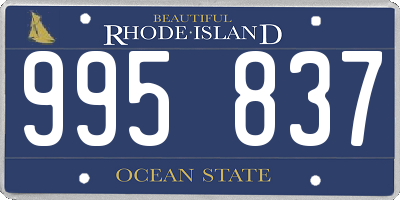 RI license plate 995837