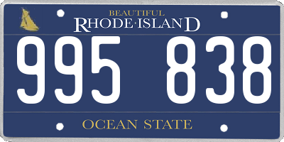 RI license plate 995838