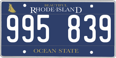 RI license plate 995839