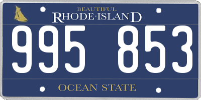 RI license plate 995853