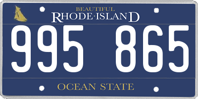 RI license plate 995865