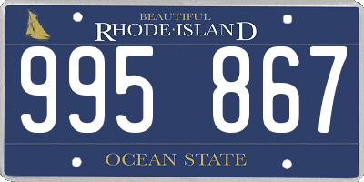 RI license plate 995867