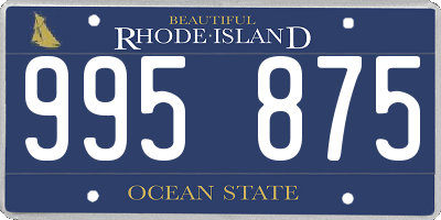 RI license plate 995875