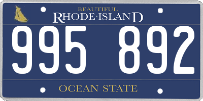 RI license plate 995892