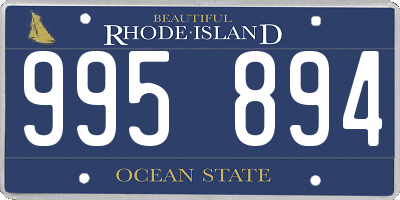 RI license plate 995894