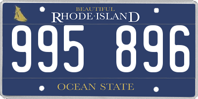 RI license plate 995896