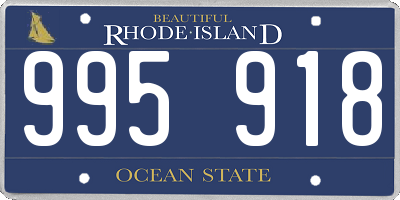 RI license plate 995918