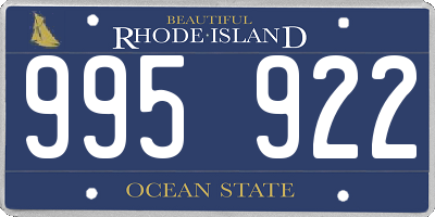 RI license plate 995922