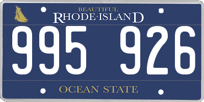 RI license plate 995926