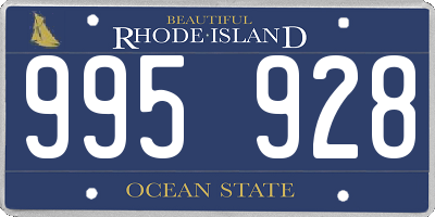 RI license plate 995928