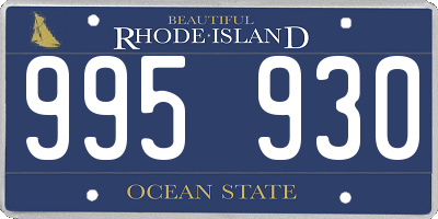 RI license plate 995930