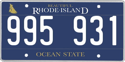 RI license plate 995931