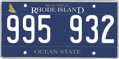 RI license plate 995932