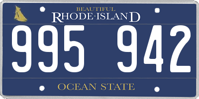 RI license plate 995942